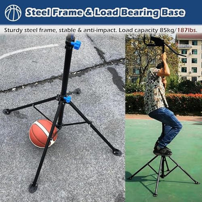 Basketball Practice Network Freestanding Basketball Hoops Metal Ball Return Attachment 180° Rotating Shooting Trainer Youth Adult Gym Home Basketball Basketball Racks