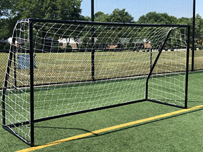 Premier 12 X 6 Ft. AYSO Youth Regulation Size Soccer Goal w/Weatherproof 4mm Net. 50MM Diameter Powder Coated/Corrosion Resistant Frame. 12x6 Foot Practice Aid. ONE Year Warranty!
