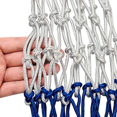 Sanung 2 Pack Heavy Basketball Net Rainproof Sunscreen, Red White Blue Bold Polyester Braided Rope, 12 Loops for Indoor Outdoor Professional Competitions