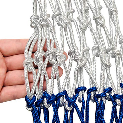 Sanung 2 Pack Heavy Basketball Net Rainproof Sunscreen, Red White Blue Bold Polyester Braided Rope, 12 Loops for Indoor Outdoor Professional Competitions