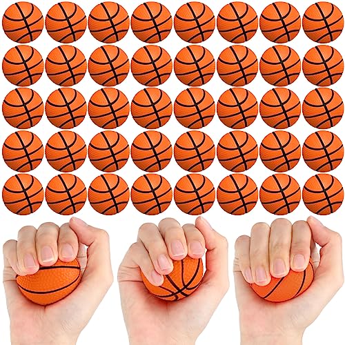 Libima 100 Pcs Mini Basketball Stress Balls 2'' Mini Foam Small Basketball Party Favors Squeeze Sports Balls for Anxiety Stress Relieving School Sports Theme Party Favor(Orange) - color: Orange