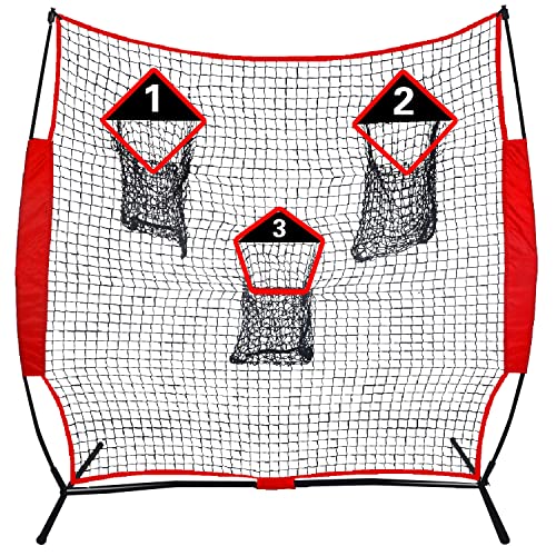 Football Throwing Net - 6x6 FT Portable Training Net with 3 Target Pockets for Improving QB Throwing Accuracy - Outdoor Indoor Teens Adults Practice Gifts