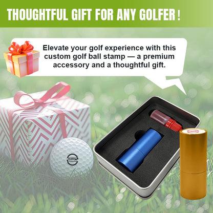 Personalized Golf Ball Stamp with Ink & Storage Tin, Custom Reusable Golf Ball Marker for Men, Customized Waterproof Golf Ball Stamper for Golfers, Golf Lovers, Dad, Husband