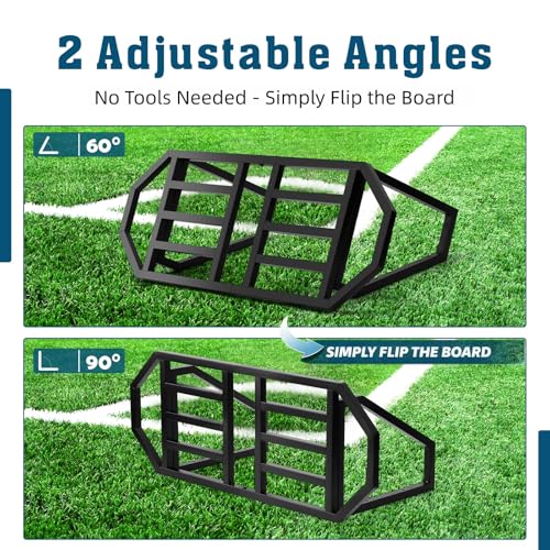 Soccer Rebounder Board, Soccer Wall Rebounder with 2 Angles, Portable Soccer Passing Board with Ground Nails, Soccer Training Equipment for Passing & Shooting Practice