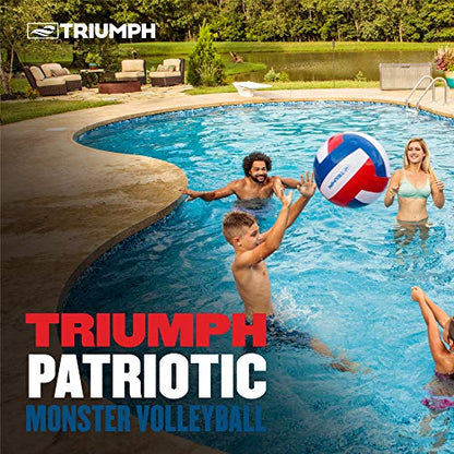 Triumph Patriotic Monster Volleyball - from the Beach to the Backyard, Play Multiple Games with the Oversized Volleyball