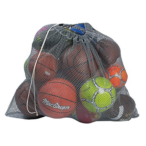 Mesh Equipment Bag - 32” x 36” and 24” x 36” - Adjustable, sliding drawstring cord closure. Perfect mesh bag for parent or coach, making it easy to transport and keeping your sporting gear organized. - color: Grey, size: 32" x 36"