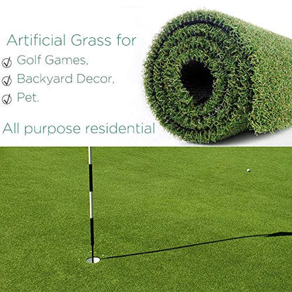 Pro Putting Green Golf Artificial Grass Turf - Indoor Outdoor Golf Training Mat, Synthetic Fake Grass for Baseball Football Gym Sports