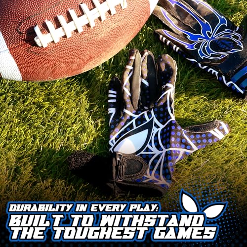 Kids Football Gloves, Youth Football Receiver Gloves with Super Sticky Grip, for Boys Girls Ages 8–12