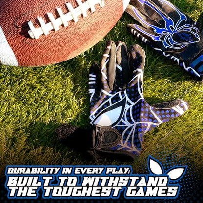Kids Football Gloves, Youth Football Receiver Gloves with Super Sticky Grip, for Boys Girls Ages 8–12