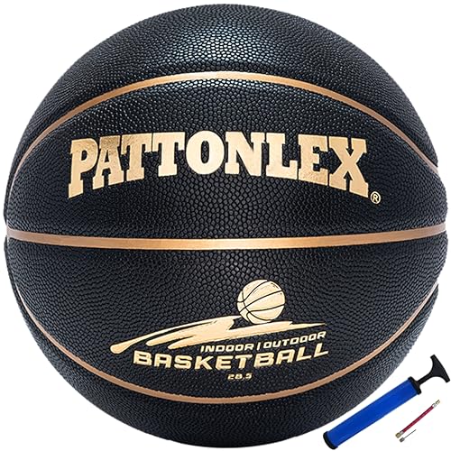 Basketballs 28.5" Leather Basketballs Official Size 6 Indoor Outdoor Basketball Youth Women(Deflated) - color: Black Gold
