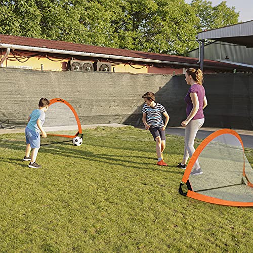 Win SPORTS Foldable Pop Up Soccer Goal Pro 2 Portable Soccer Nets with Carrying Case and Training Cones,Practice in Backyard,School,Kids and Adults,Choose from 2.5', 4' Sizes