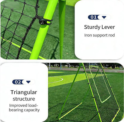 Volleyball Rebounder Net 7x4 FT, 5 Angle Adjustable, High-Tension PE Net with Steel Frame for Soccer Baseball Lacrosse Training