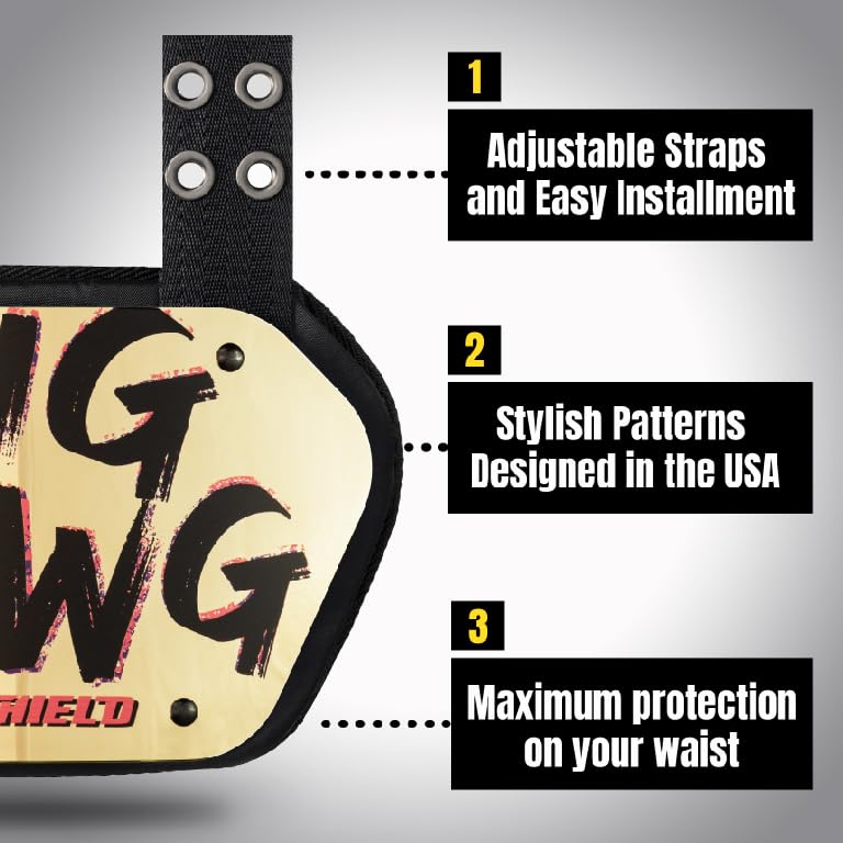 O Shield Golden Cross Chrome Football Back Plate, Lower Back Pads for Football Players, Rear Protector, Cross Series - size: Youth (Weight less than 180 Pounds), style: Big Dawg