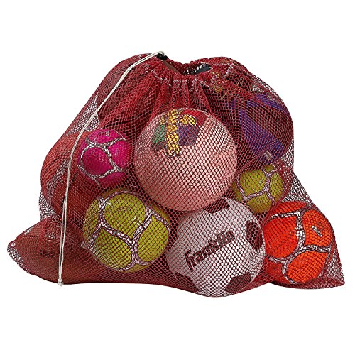 Mesh Equipment Bag - 32” x 36” and 24” x 36” - Adjustable, sliding drawstring cord closure. Perfect mesh bag for parent or coach, making it easy to transport and keeping your sporting gear organized. - color: Red, size: 32" x 36"