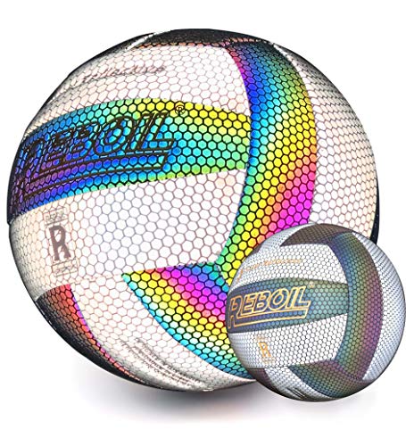 REBOIL Official Size 5 Volleyball – Waterproof Indoor/Outdoor Volleyball for Pool, Beach - for Kids Boys and Girls - color: Holographic Reflective