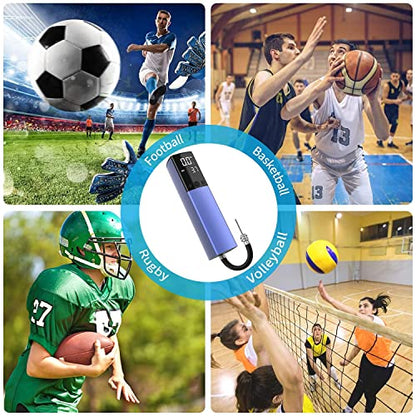 Pumteck Electric Ball Pump, Smart Air Pump Portable Fast Ball Inflation with Precise Pressure Gauge and Digital LCD Display for Football Basketball Volleyball Football - color: Violet