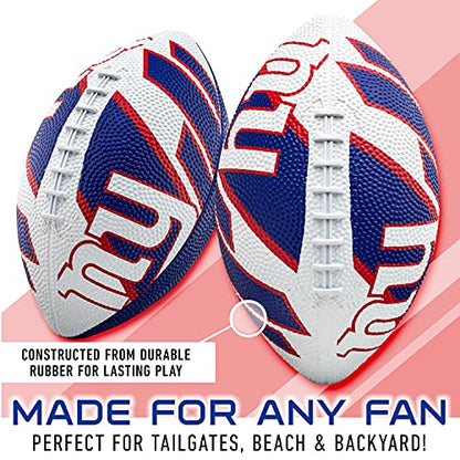 Franklin Sports NFL Team Footballs - Rubber Youth Mini Balls for All Teams - Kids 8.5" Football + Air Pump Sets - Official NFL Licensed - style: New York Giants