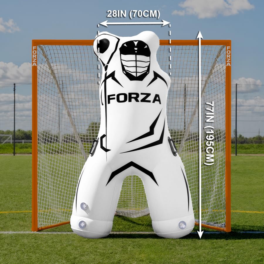 FORZA Lacrosse Goalkeeper Training Mannequin - Inflatable Lacrosse Golie Dummy for Shot Blocking, Deflection & Crease Drills – Lacrosse Practice Equipment - style: 1. Lacrosse Mannequin Only