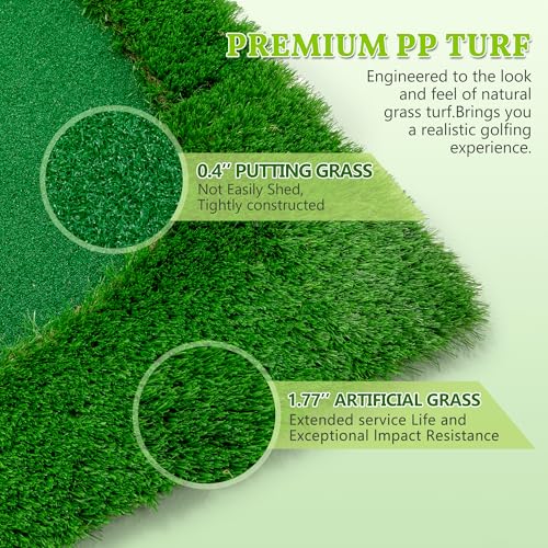 Golf Putting Green Mat, Large Professional Golf Training Mat with 3 Holes, 3 Flags,1 Movable Cup and 2 Slope Pad for Indoor Outdoor Putting Practice - size: 5x10 ft