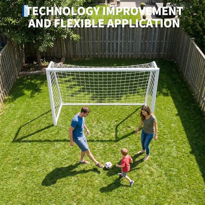 Steel Competition Soccer Goal, 6x4 ft Portable Backyard Soccer Goal with Net & Ground Stakes, Outdoor Practice Goal for Adults & Youth