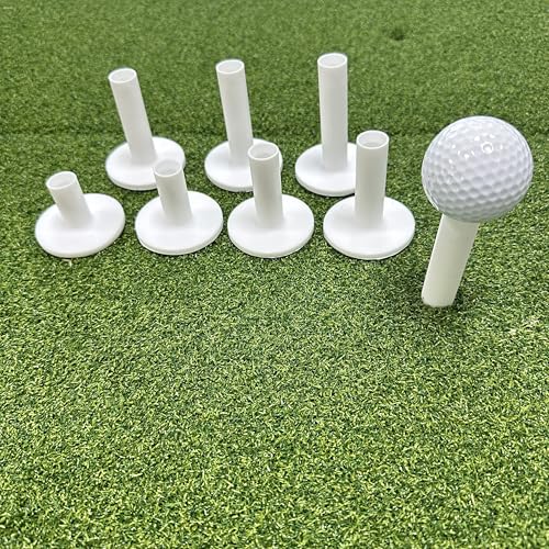 Rubber Golf Tees for Mats, Durability White Driving Range Tees, Value 8 Pack in Mixed Size