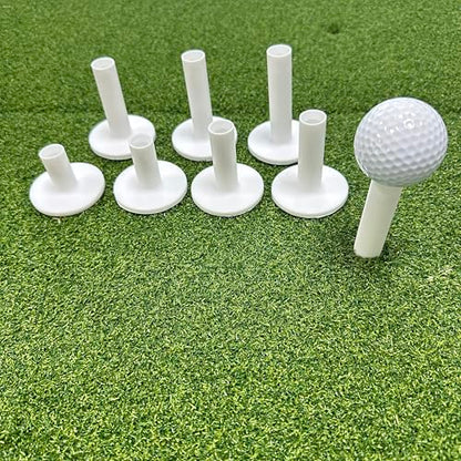 Rubber Golf Tees for Mats, Durability White Driving Range Tees, Value 8 Pack in Mixed Size