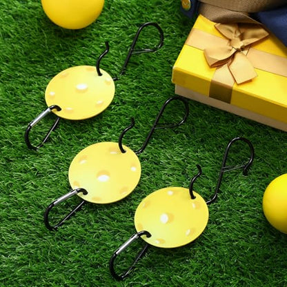 CroBlissful 6 Pcs Bag Hook for Fence Baseball Football Basketball Tennis Team Gifts Bag Clip Sports Backpack Buckle with Acrylic Board for Bat Water Bottle Player Lover Gifts - color: Yellow and Red
