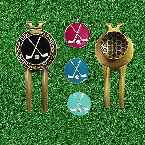 Golf Divot Repair Tool with Ball Marker, A Unique and Multi-Functional Golf Accessory, Nickel - color: black 4