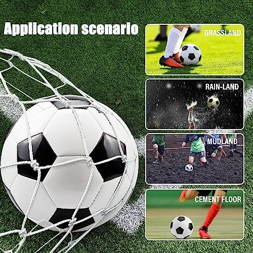 6 Pack Classic Soccer Balls Size 5/4/3 Includes Ball Pump and Net Bag，Soccer Training Ball Practice for Adults，Competition Soccer for Indoor Outdoor - size: Size 4