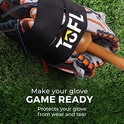 TOFL Baseball Glove Break-in Kit | Wooden Mallet and Elastic Wrap Band for Pocket Formation and Shaping | Hardwood Leather Softening Hammer with Adjustable Strap for Baseball Softball Training Use - color: Red+Mallet