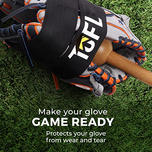 TOFL Baseball Glove Break-in Kit | Wooden Mallet and Elastic Wrap Band for Pocket Formation and Shaping | Hardwood Leather Softening Hammer with Adjustable Strap for Baseball Softball Training Use - color: Blue+Mallet