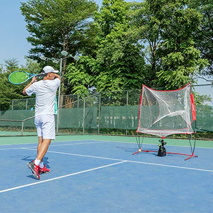 Furlihong 680NT 2 in 1 Tennis Ball & Baseball Training Machine and Net Combo, Ball Recycling System, Includes 680BH and NT01