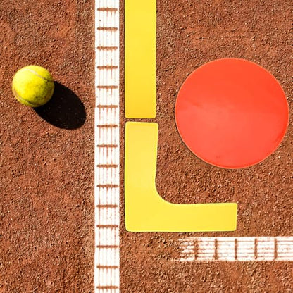 Ground Marking Tools Set 18 Pieces with 23cm and Straight Markers, Non-Slip Sports Floor Markers for Soccer, Tennis, Football Training, Pe Teacher Supplies for Agility