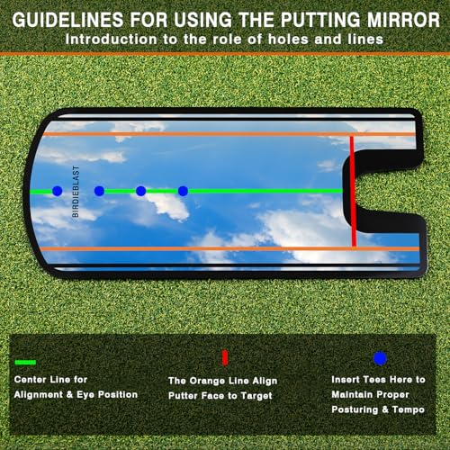 Golf Putting Mirror, Putting Mirror Training Aid for Golf with Putter Line,Golf Training Putters for Beginners - style: Includes 3 Gates