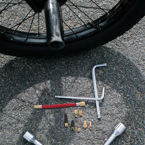 1 Set Bike Valve Adapter Set with Needles & Extension Hose, Air Pump Nozzle Kit with Replacement O-Rings for Road/Mountain Bikes, Basketball, Soccer
