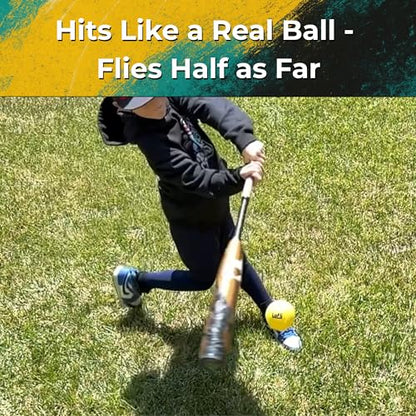LoFli Limited-Flight Training Baseballs - Regulation Size & Weight, Soft, Safe & Durable - Indoor & Outdoor Practice for Kids & Adults - Yellow