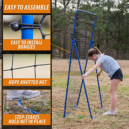 The Original Fully Adjustable 7x4 Feet Volleyball Rebounder Net from Anything Sports - Practice Sets, Spikes and Digs At Any Angle from Home- 12 Month No Questions Asked Warranty