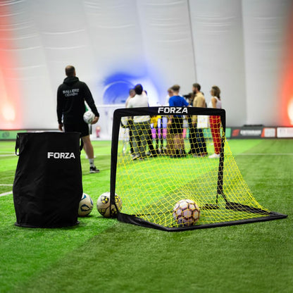 FORZA Square Pop-Up Soccer Goal [6 Sizes] | Portable Goal Posts for Kids Shooting Practice - Pop-Up in Minutes | Single or Pair of Goals