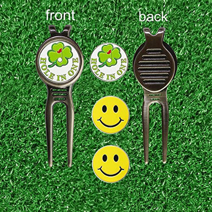 Golf Divot Repair Tool with Ball Marker, A Unique and Multi-Functional Golf Accessory, Nickel - color: Black 3