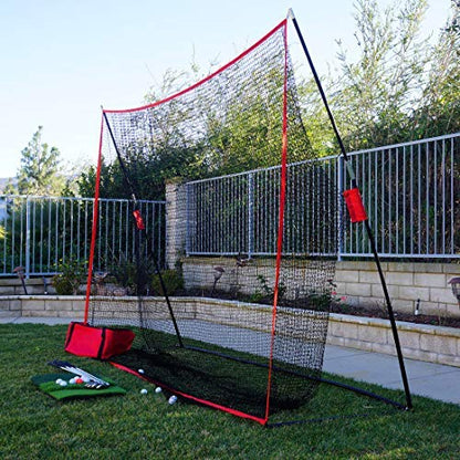 Golf Net 10x7ft Portable Golf Practice Net w/Carry Bag for Indoor Outdoor Backyard Driving Hitting Chipping Training Net