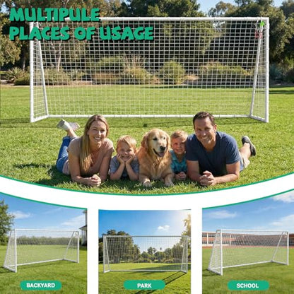 16x7 Portable Soccer Goal Heavy Duty Steel Frame for Backyard | Official 9v9 Youth Football Goals with High-Impact Net | Soccer Training Equipment for Kids, Teens & Family