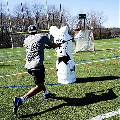 Elevate 11th Man Inflatable Lacrosse Goalie Shot Blocker and Dodging Dummy - Dodge and Shoot with This New Lacrosse Goal Target Training Aid w/Pump for Boys and Girls Lax Training Equipment