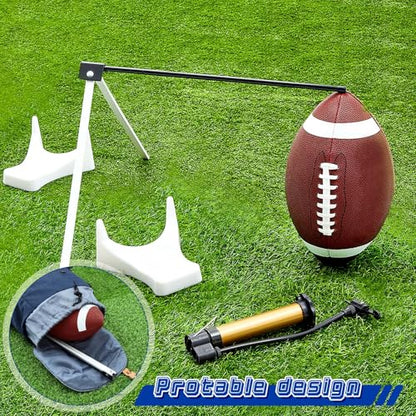 Liliful Football Kicking Tee Portable Field Goal Kicking Holder Stand with Size 9 Football and 2 White Kickoff Stand Pump Carrying Bag for Training Practice Set Field Goal