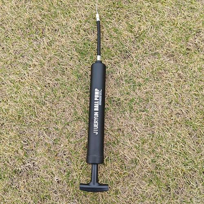 Sports Ball Pump Inflator with 5 Needles (Pin), Dual Action Hand Held Portable Air Pump with pins to Inflate Soccer Ball, Football, Volleyball, Rugby, Netball & Basketball - color: black