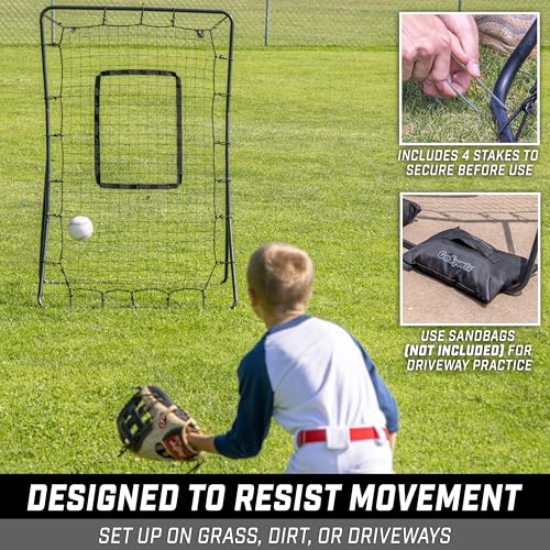 GoSports Baseball & Softball Pitching and Fielding Rebounder - Pitch Back Net - Choose Your Size - color: Rebounder