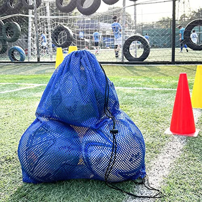 3 Pack Mesh Dive Bags Oversized 19" x 27" Drawstring Snorkel Gear Bag for Scuba Diving, Swim Equipment, Beach Toys, Pool Gear, Gym Sports, Laundry & Scallop Collecting, Black Blue