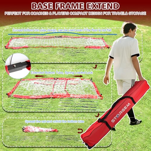 Storgem Soccer Goal,Soccer Net,Soccer Goals for Backyard,with Bow Frame,Collapsible Metal Base and 15 Training Cones - style: 14x7Ft