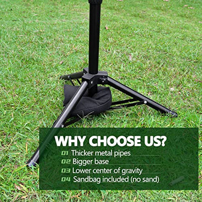 Hikeen Baseball Tees - Batting Tee with Portable Tripod Stand for Softball Hitting Training, Includes Carrying Bag - style: tee