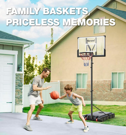 Basketball Hoop,Portable Basketball Hoop System for Outdoor, Adjustable Height 5.7-10ft 45in Backboard Basketball Goal for Kids Teen and Adult