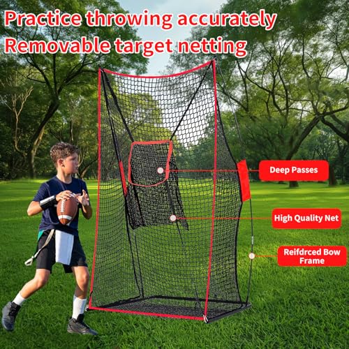 Football Kicking Net - Portable Practice Net with Target Zone for Backyard Punting Passing Snapping Accuracy - Sideline Training Tool for Improving Skills & Confidence for Adults Kids - style: 4×7